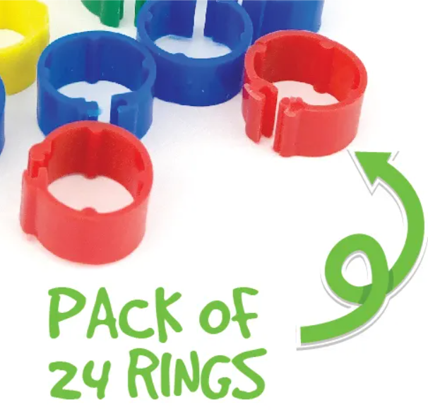 Bainbridge Poultry Leg Rings 16mm - Mixed (24)