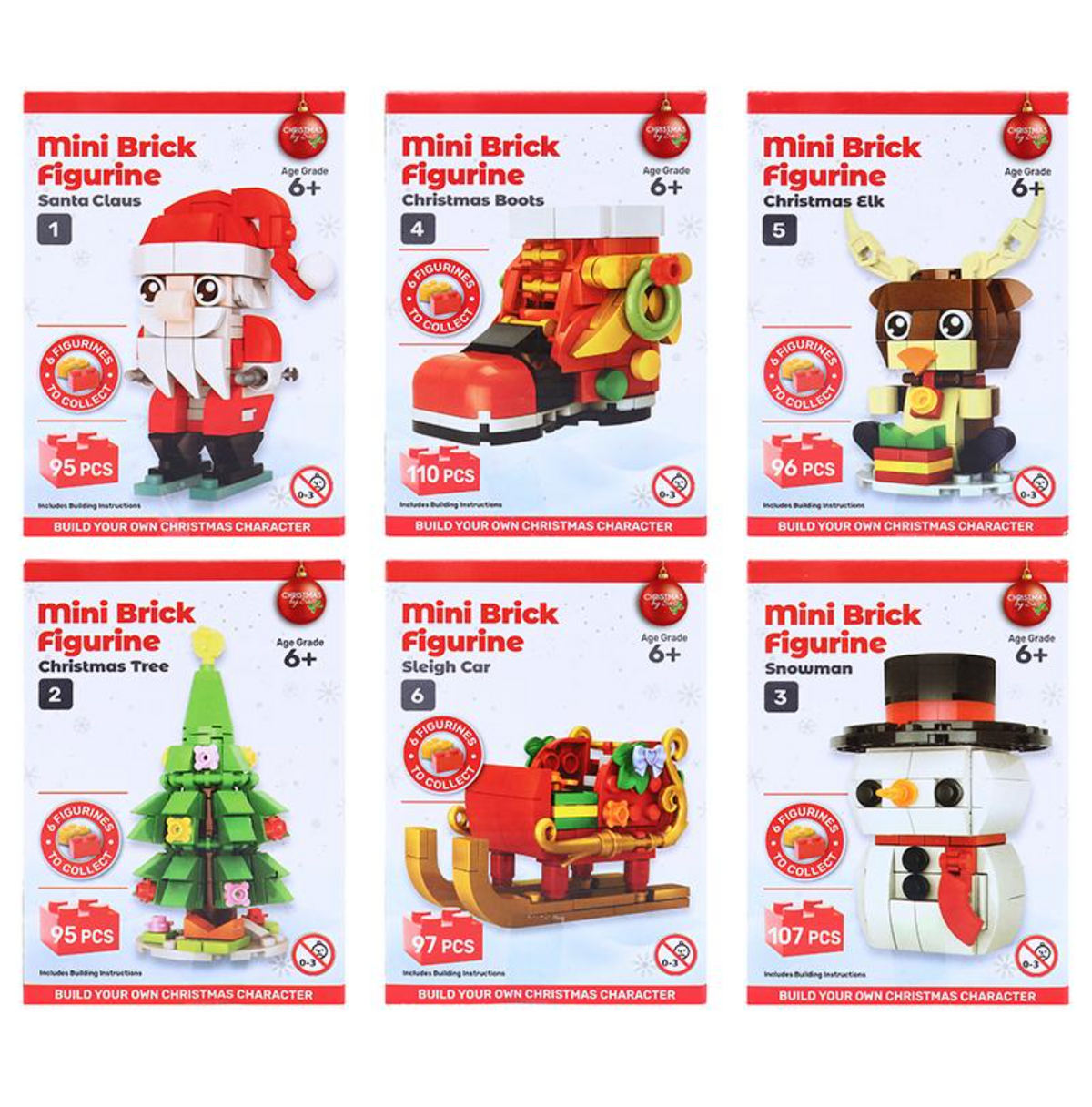 Building Brick Kit Mini Christmas Characters Assorted