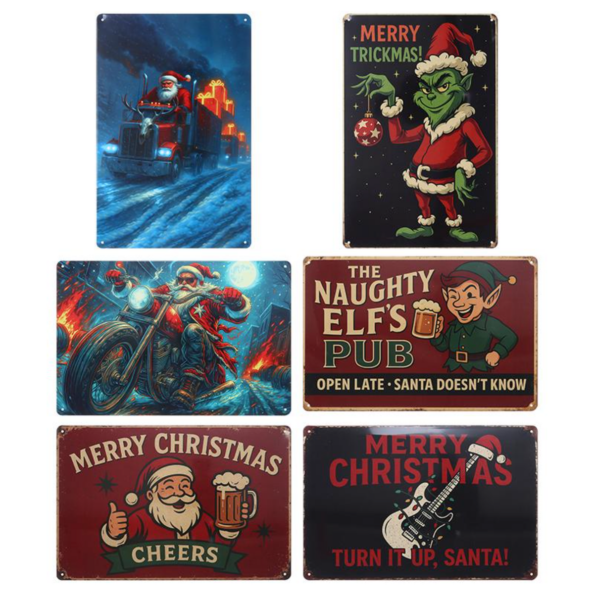 Christmas Metal Sign 20cm x 30cm Assorted
