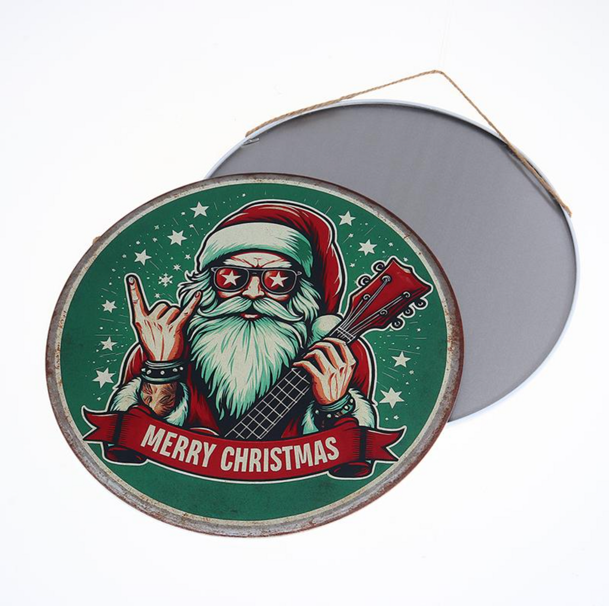 Christmas Metal Sign Round 30cm Assorted