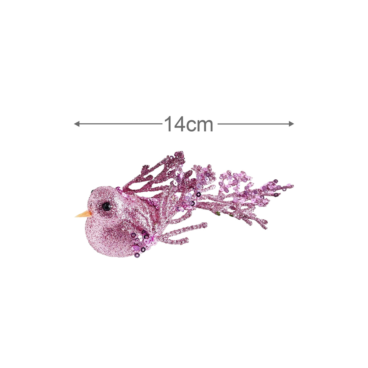 Sequins Clip Bird 2pk Assorted