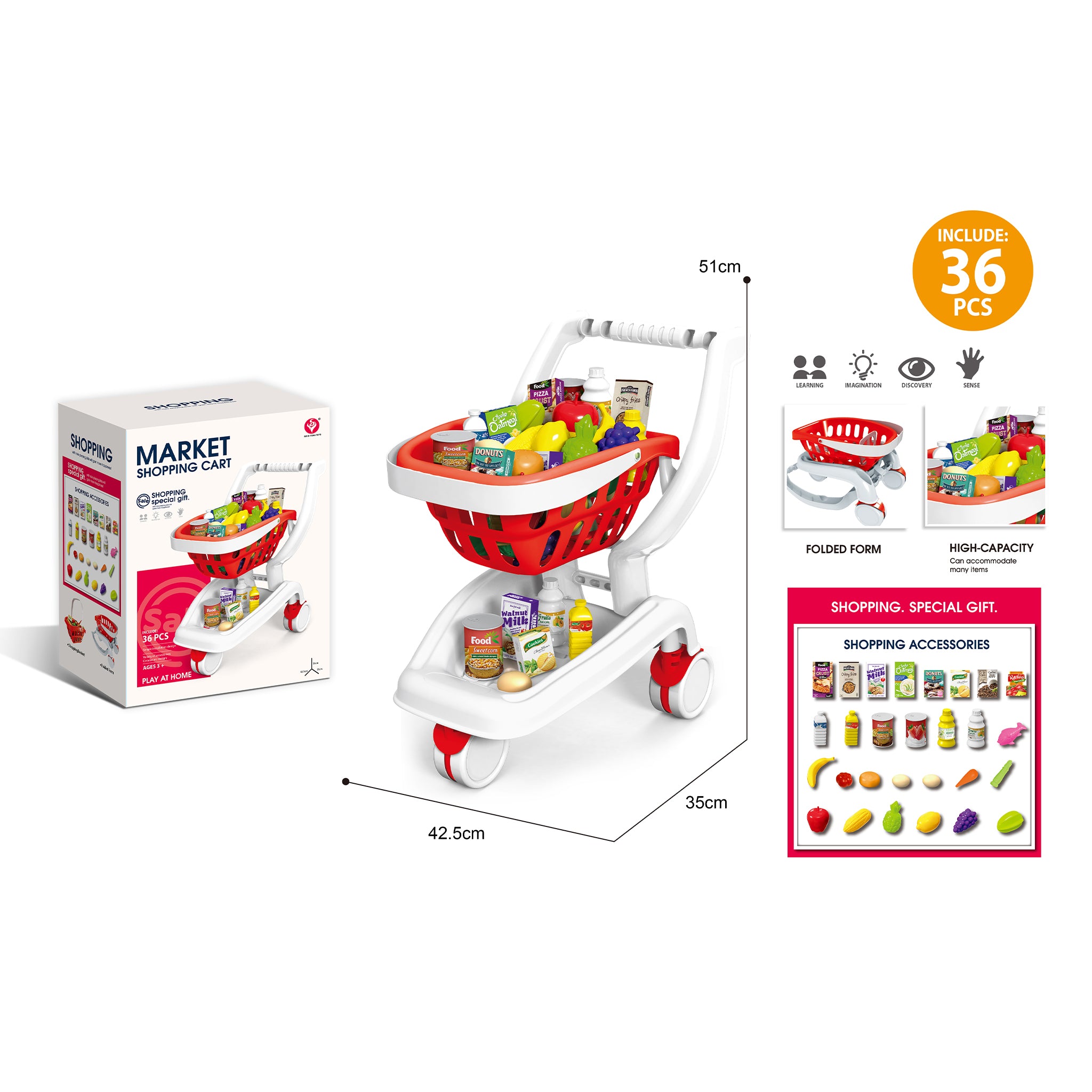 Shopping Cart Playset 36pc