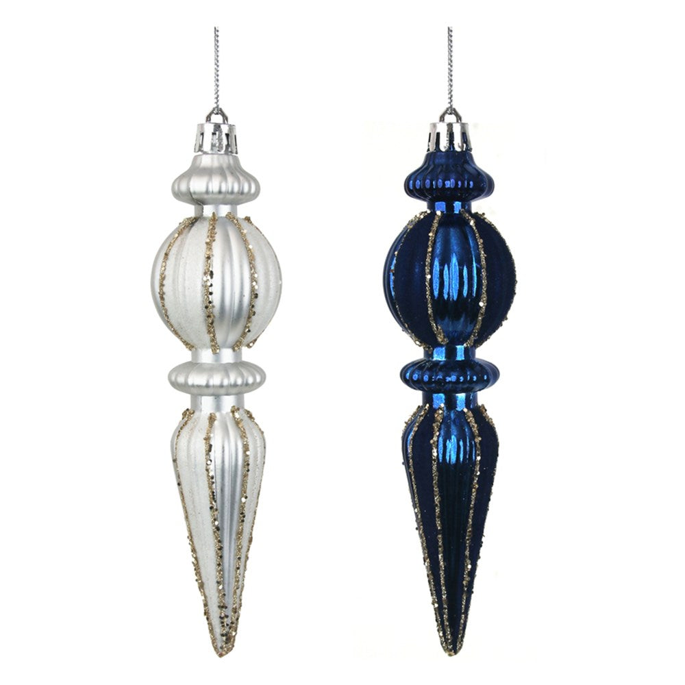 Silver and Royale Blue Finials Assorted