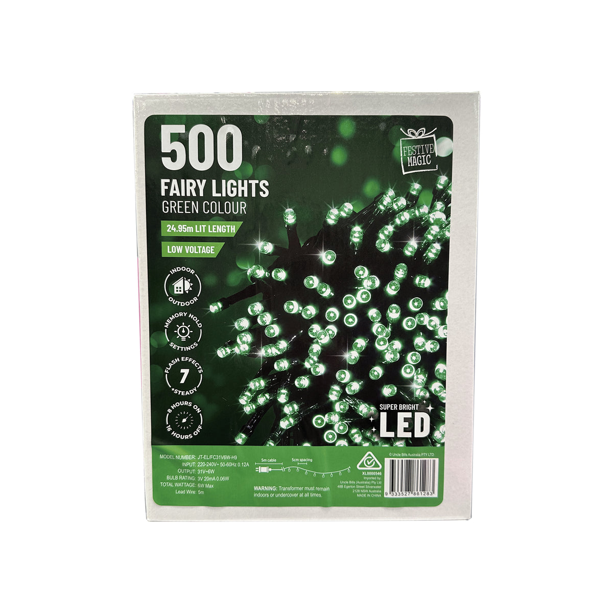 LED 500 Fairy Lights Green