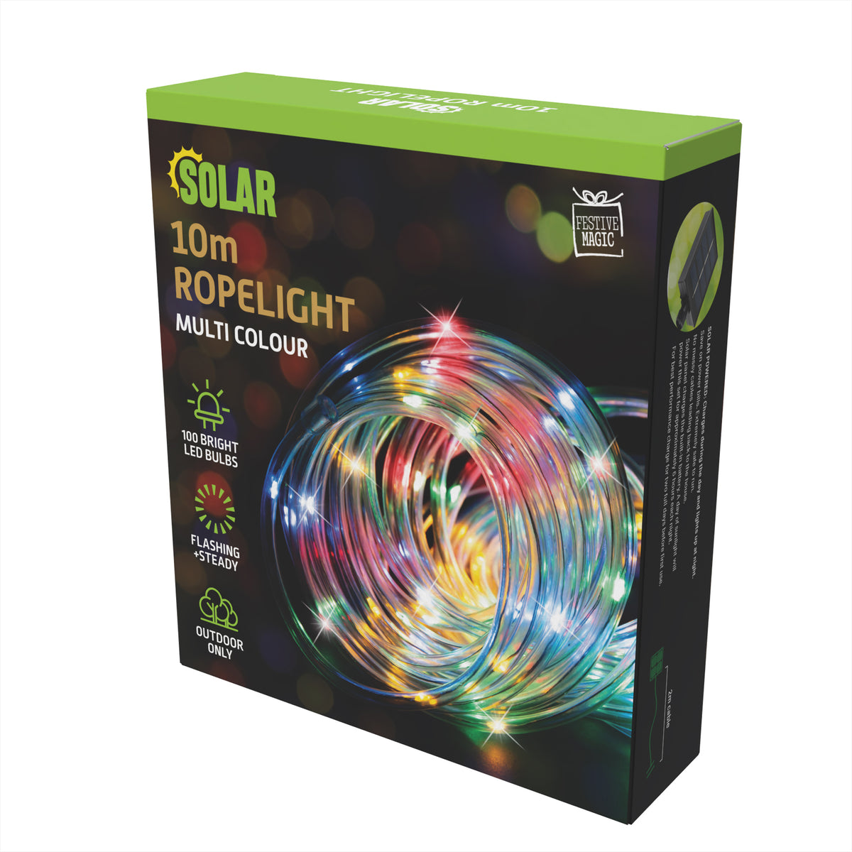Solar LED Tubelight 10m Multi Colour