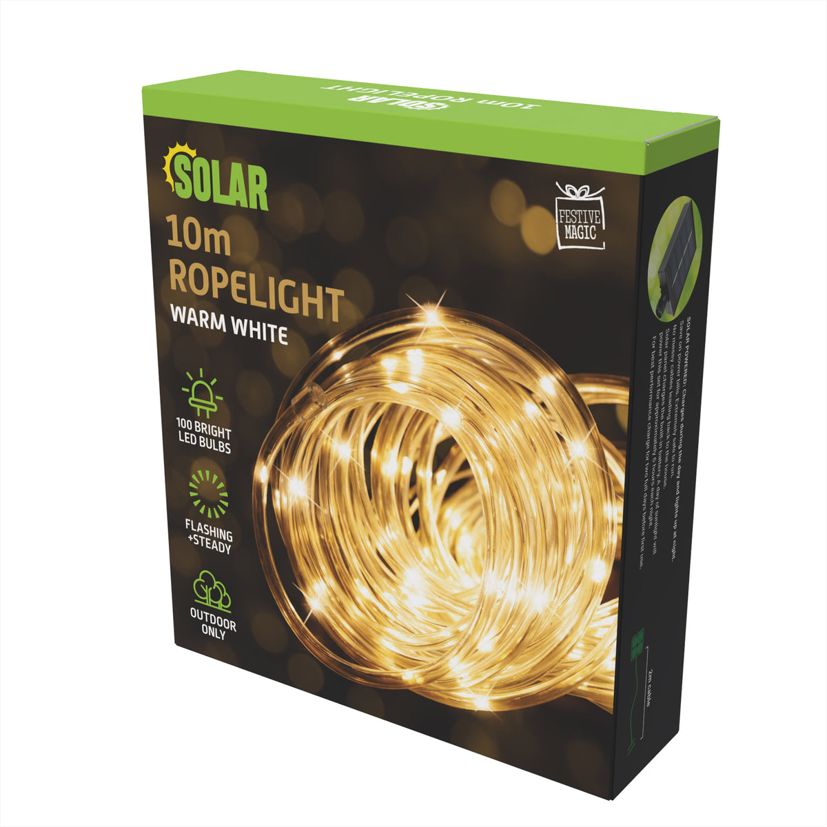 Solar LED Tubelight 10m Warm White