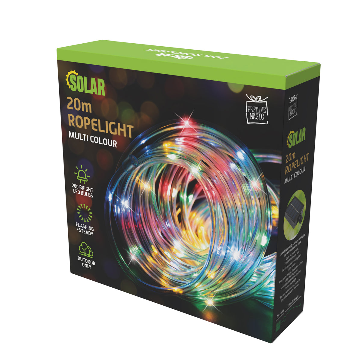 Solar LED Tubelight 20m Multi Colour