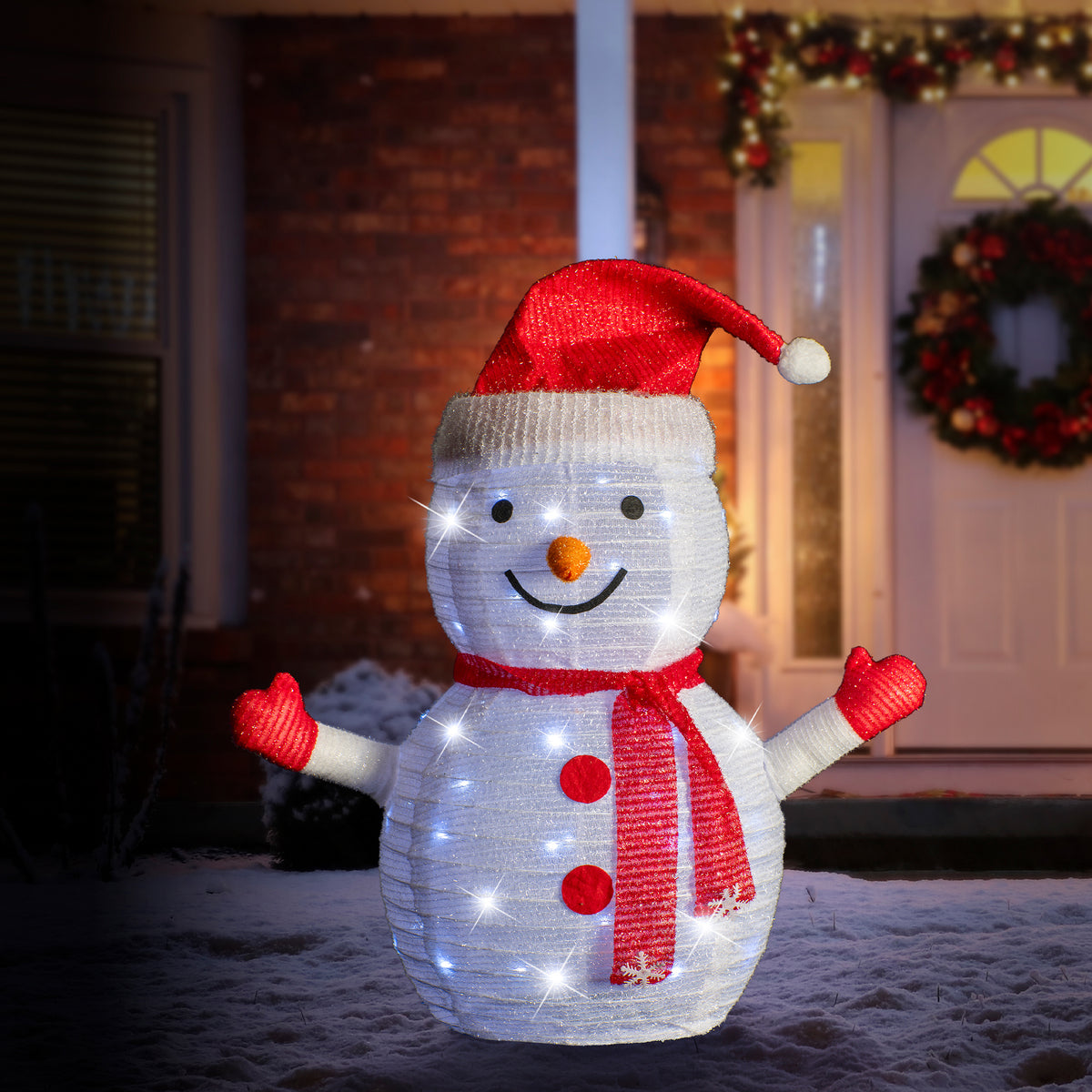 Solar Pop Up Tinsel Snowman Twinkle Assorted