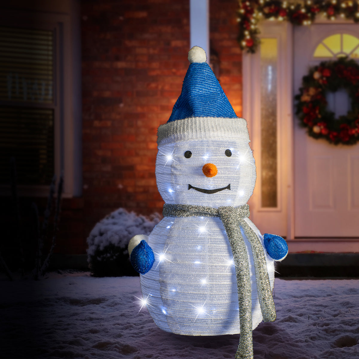 Solar Pop Up Tinsel Snowman Twinkle Assorted