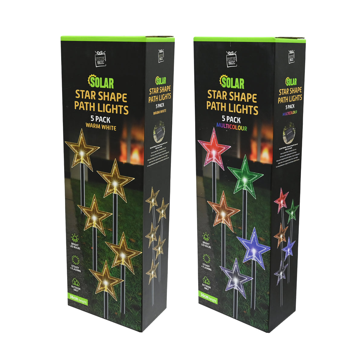 Solar LED Star Path Lights 5pk