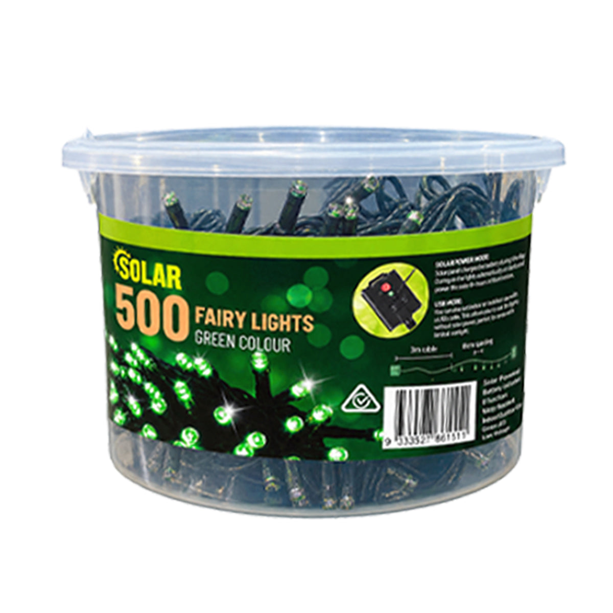 Solar Fairy Lights 500 LED Green