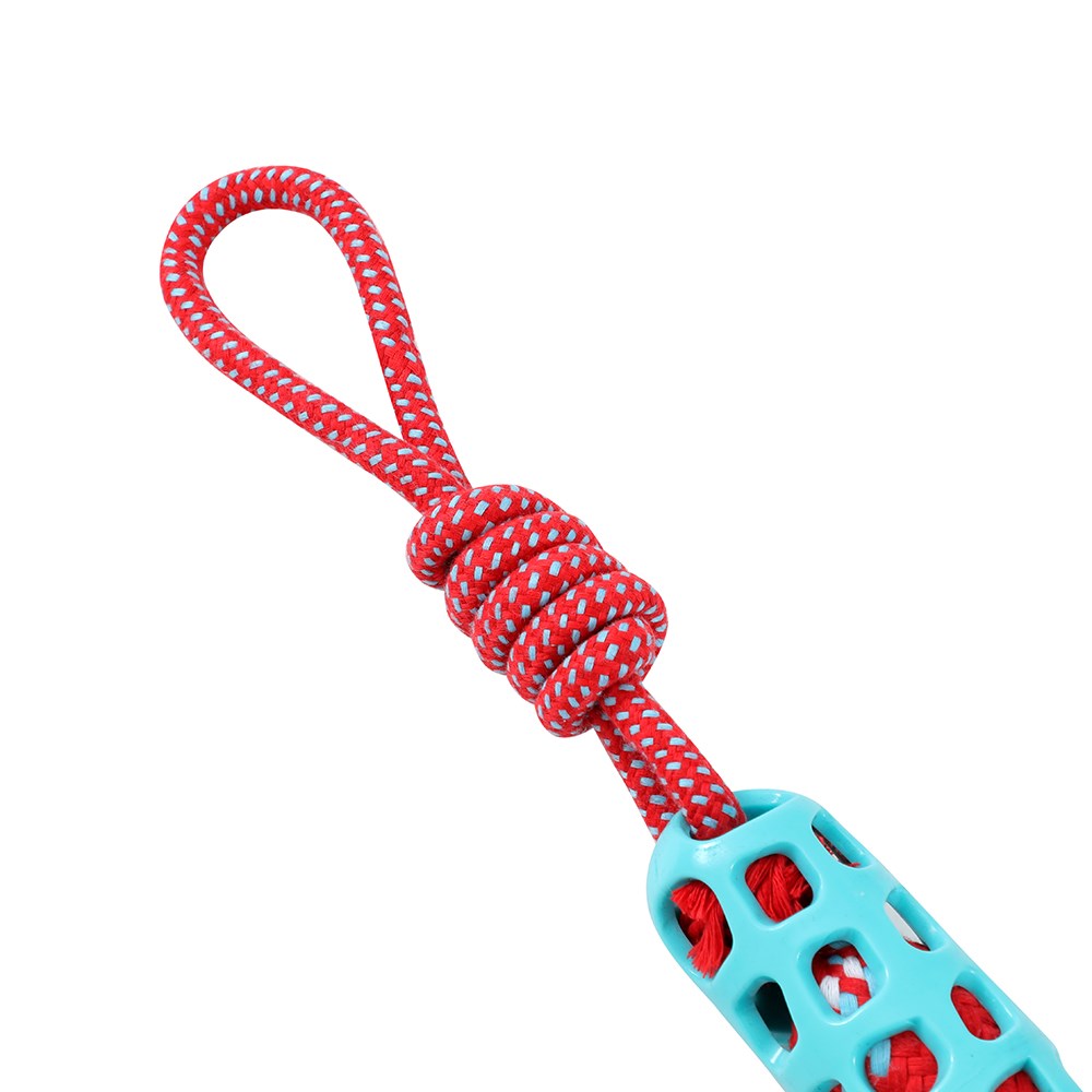 Squeak & Tug Baton Tugger Dog Toy – TPR & Rope (38.5cm)