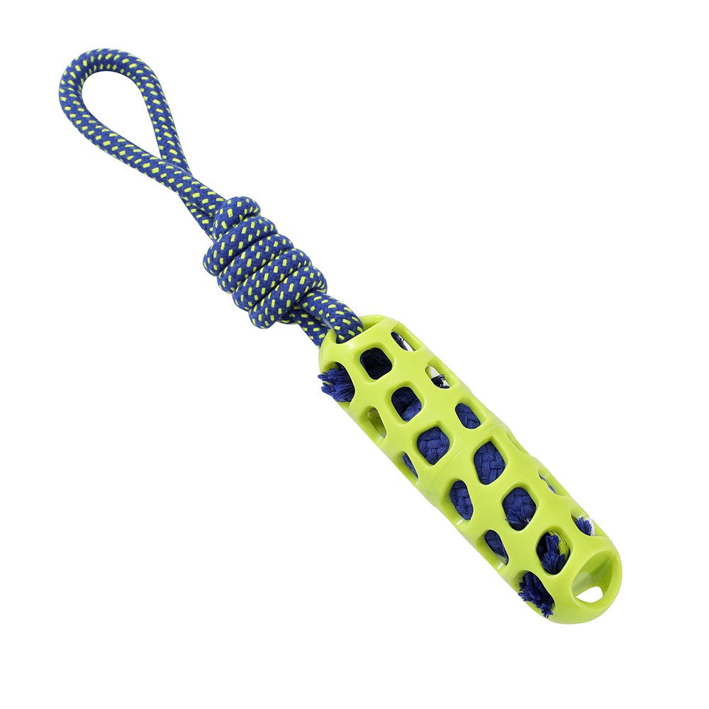 Squeak & Tug Baton Tugger Dog Toy – TPR & Rope (38.5cm)