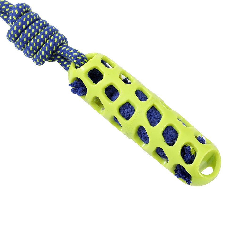 Squeak & Tug Baton Tugger Dog Toy – TPR & Rope (38.5cm)