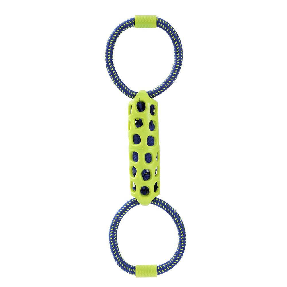 Squeak & Tug Double Tugger Dog Toy – TPR & Rope (39cm)
