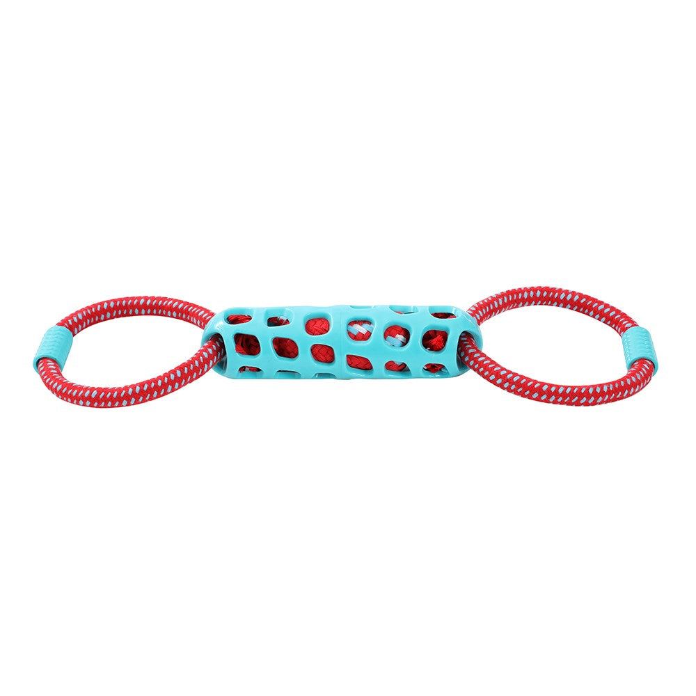 Squeak & Tug Double Tugger Dog Toy – TPR & Rope (39cm)
