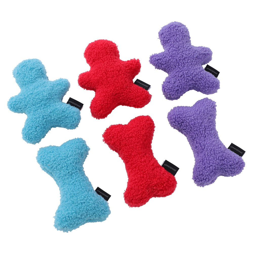 Squeaky Sherpa Plush Man & Bone 17x12x5.5cm
