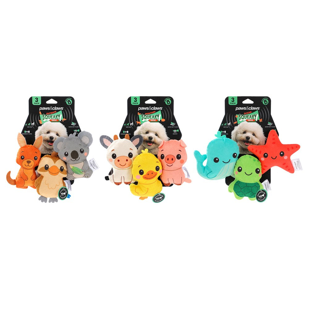 Squeaky Squad Mini's Animal 3 Pack Assorted