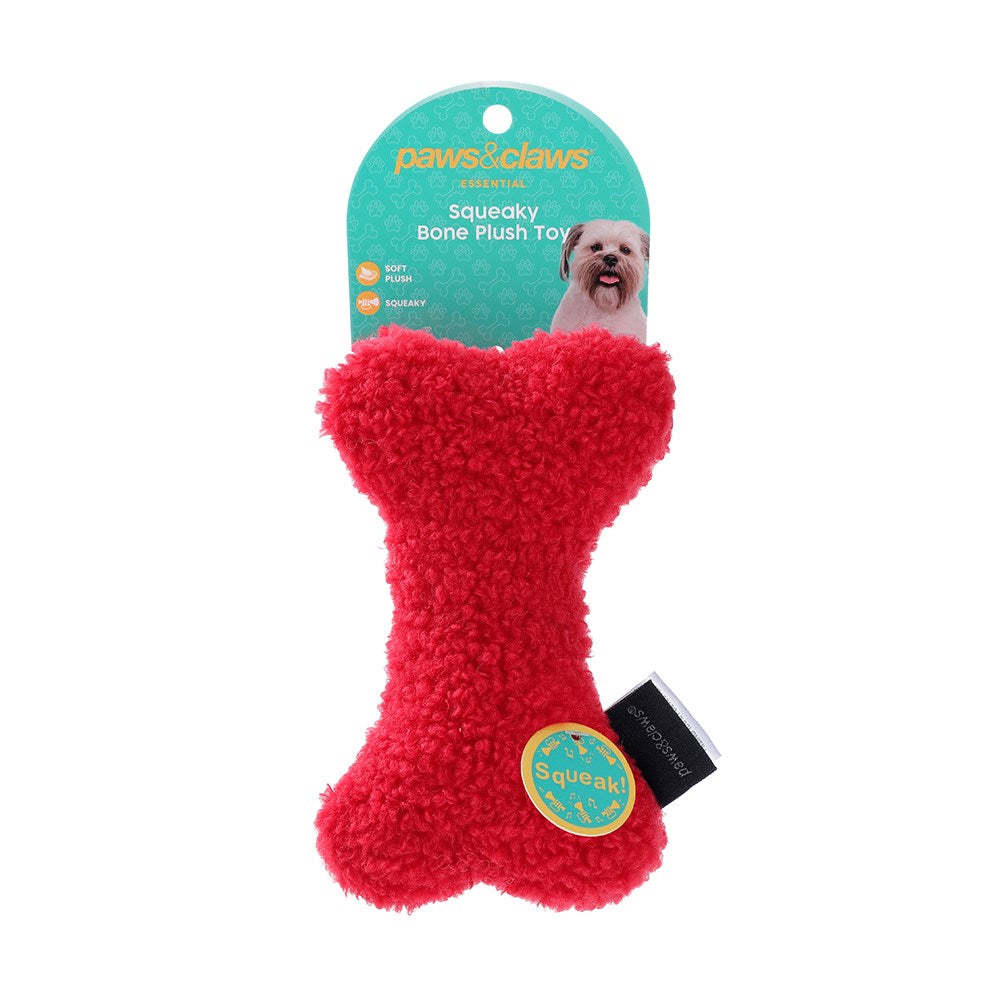 Squeaky Sherpa Plush Man & Bone 17x12x5.5cm