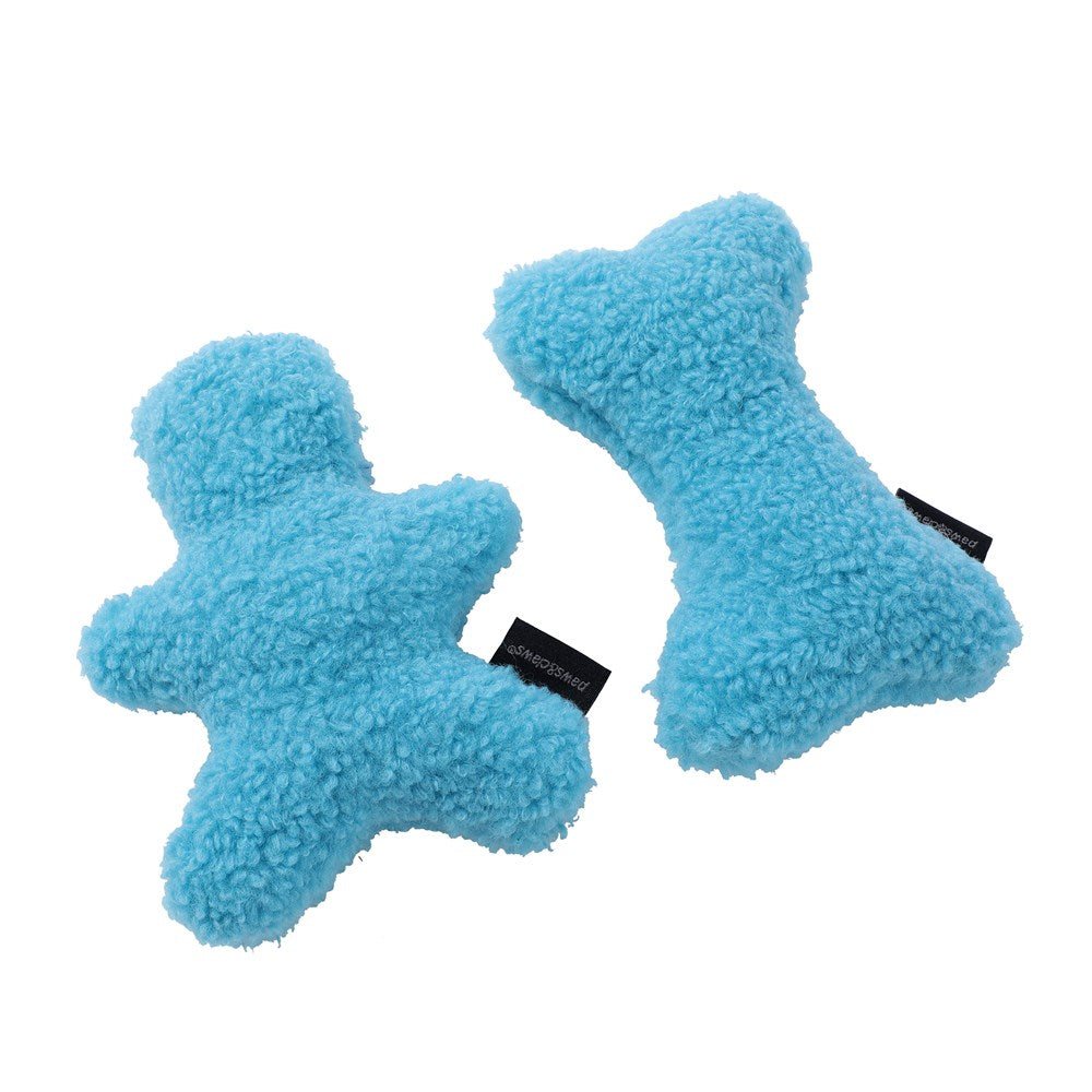 Squeaky Sherpa Plush Man & Bone 17x12x5.5cm