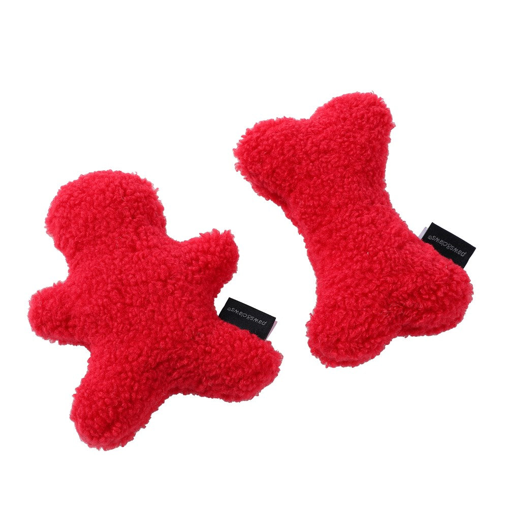 Squeaky Sherpa Plush Man & Bone 17x12x5.5cm