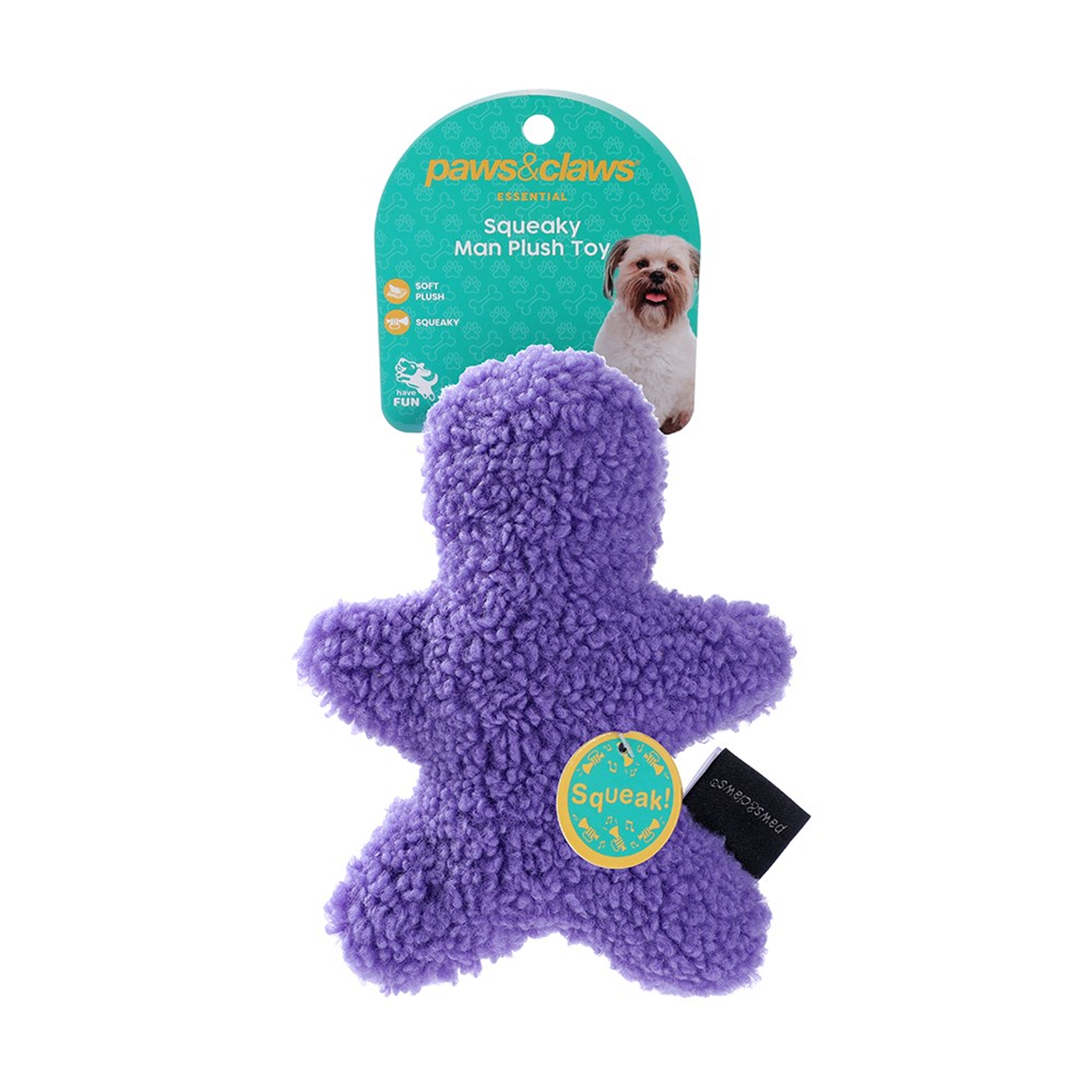 Squeaky Sherpa Plush Man & Bone 17x12x5.5cm