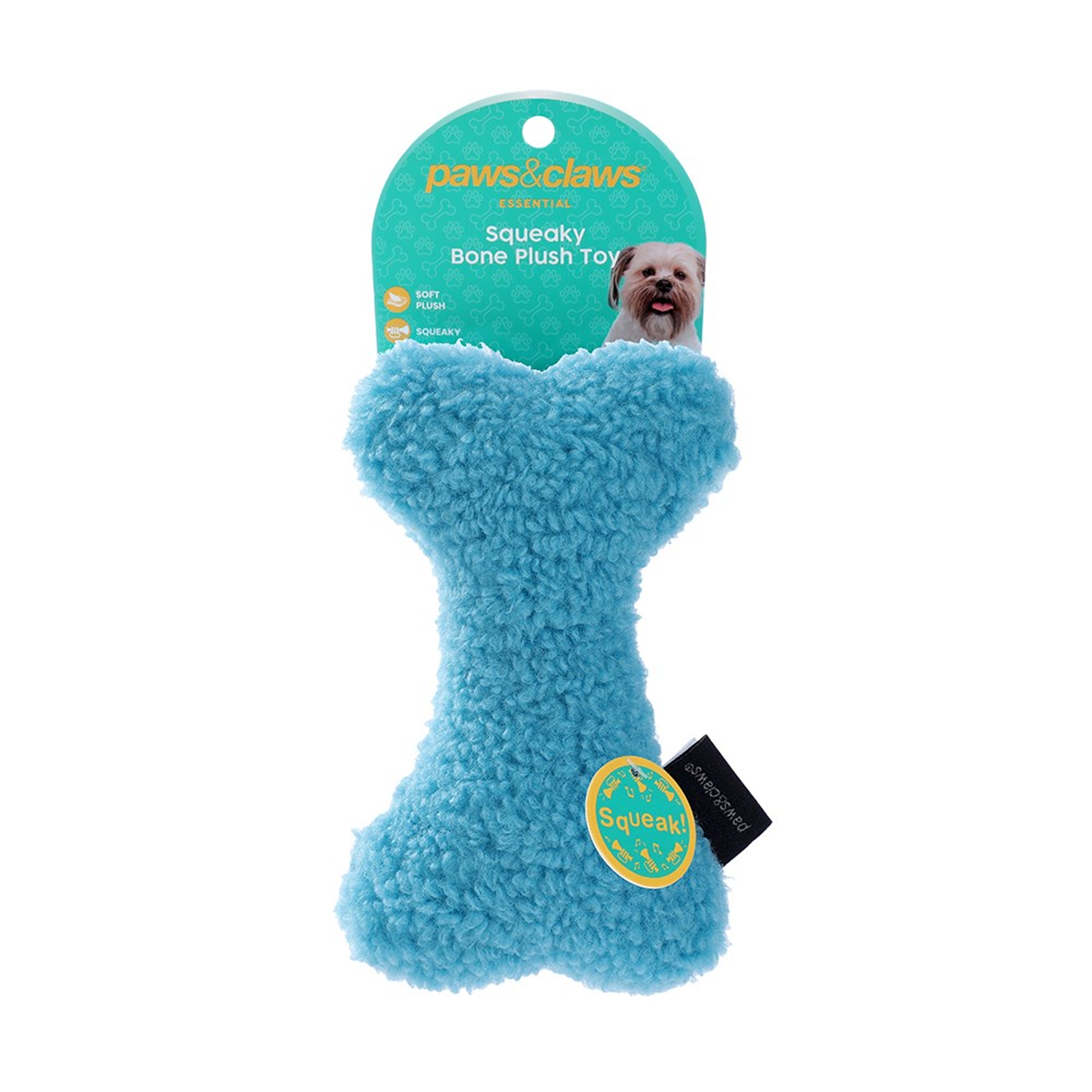 Squeaky Sherpa Plush Man & Bone 17x12x5.5cm