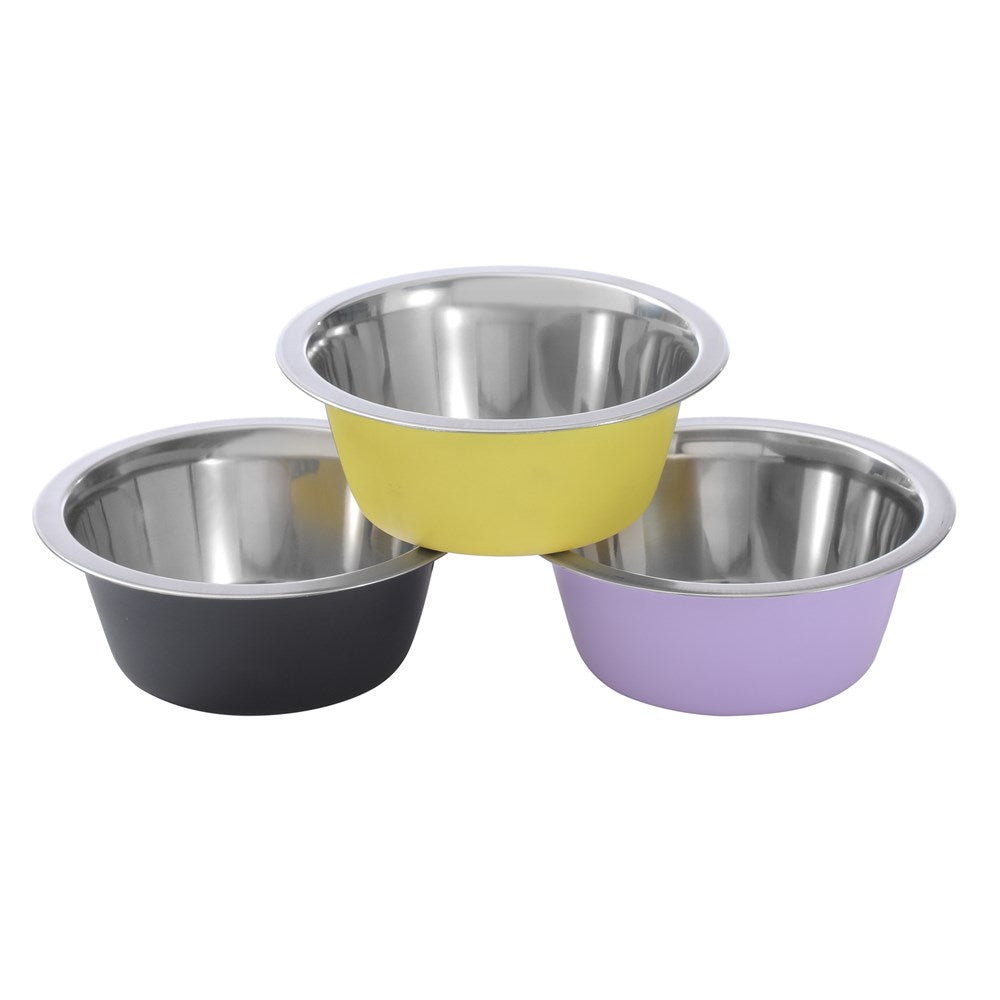 Stainless Steel Pet Bowl Assorted Colours