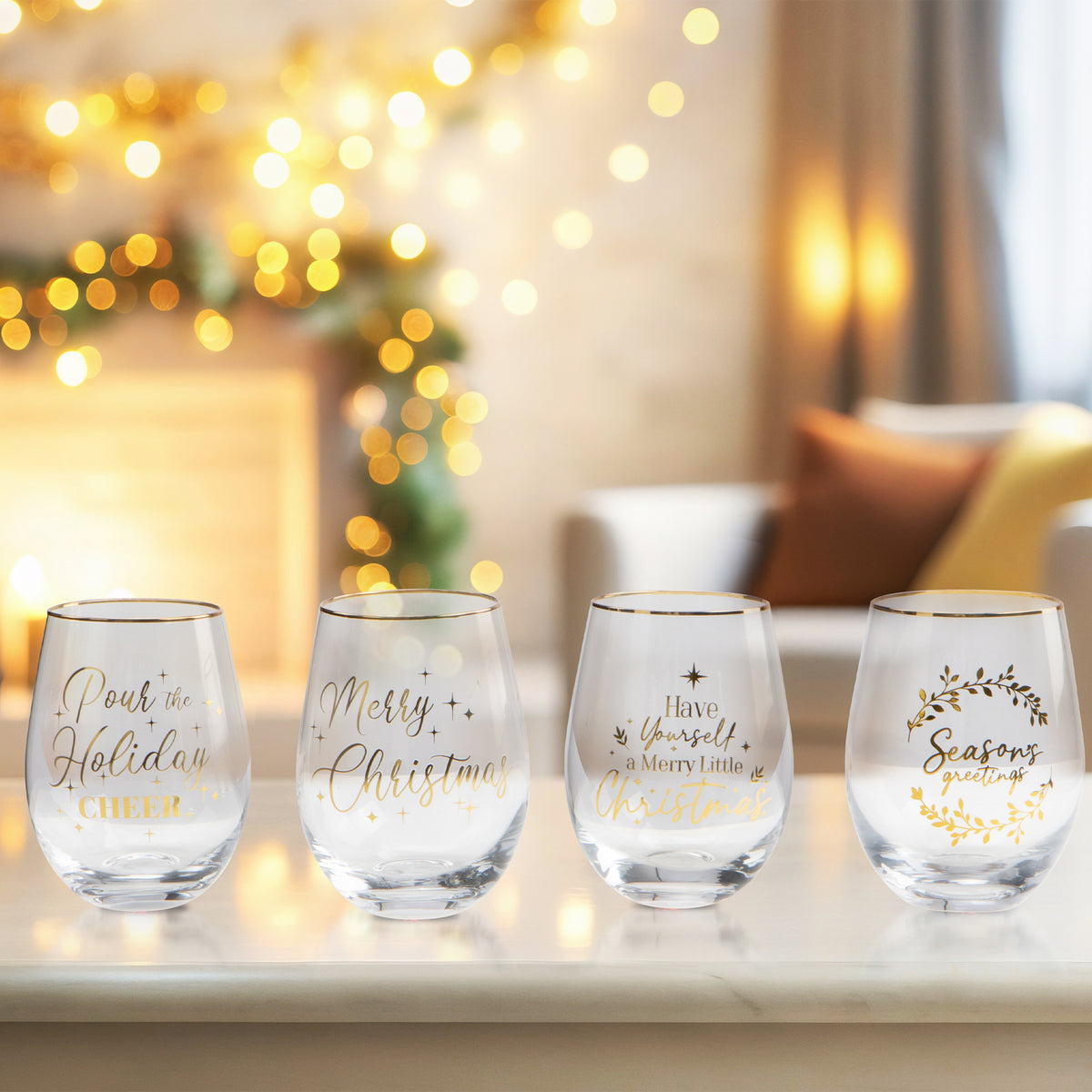 StemLess Glass Gold Assorted