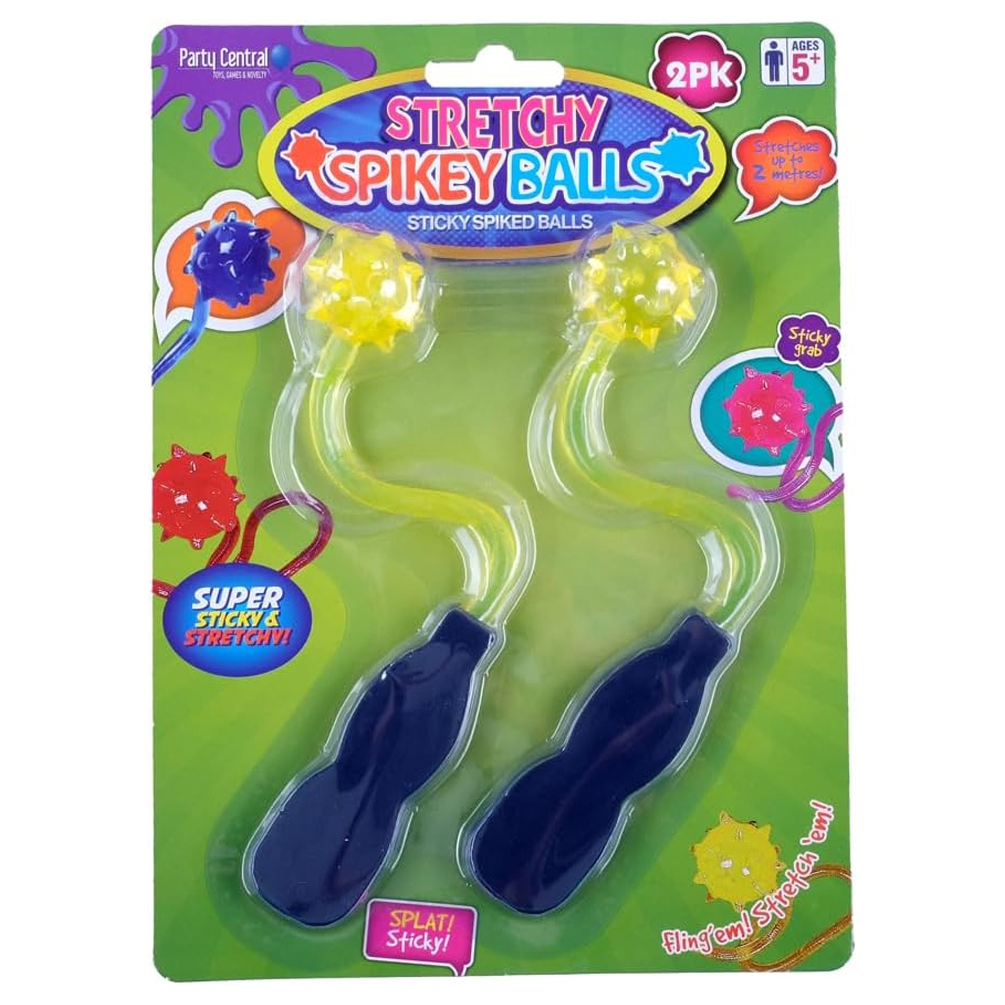 Sticky Stretchy Spikey Ball Snapper Slapper 2pk