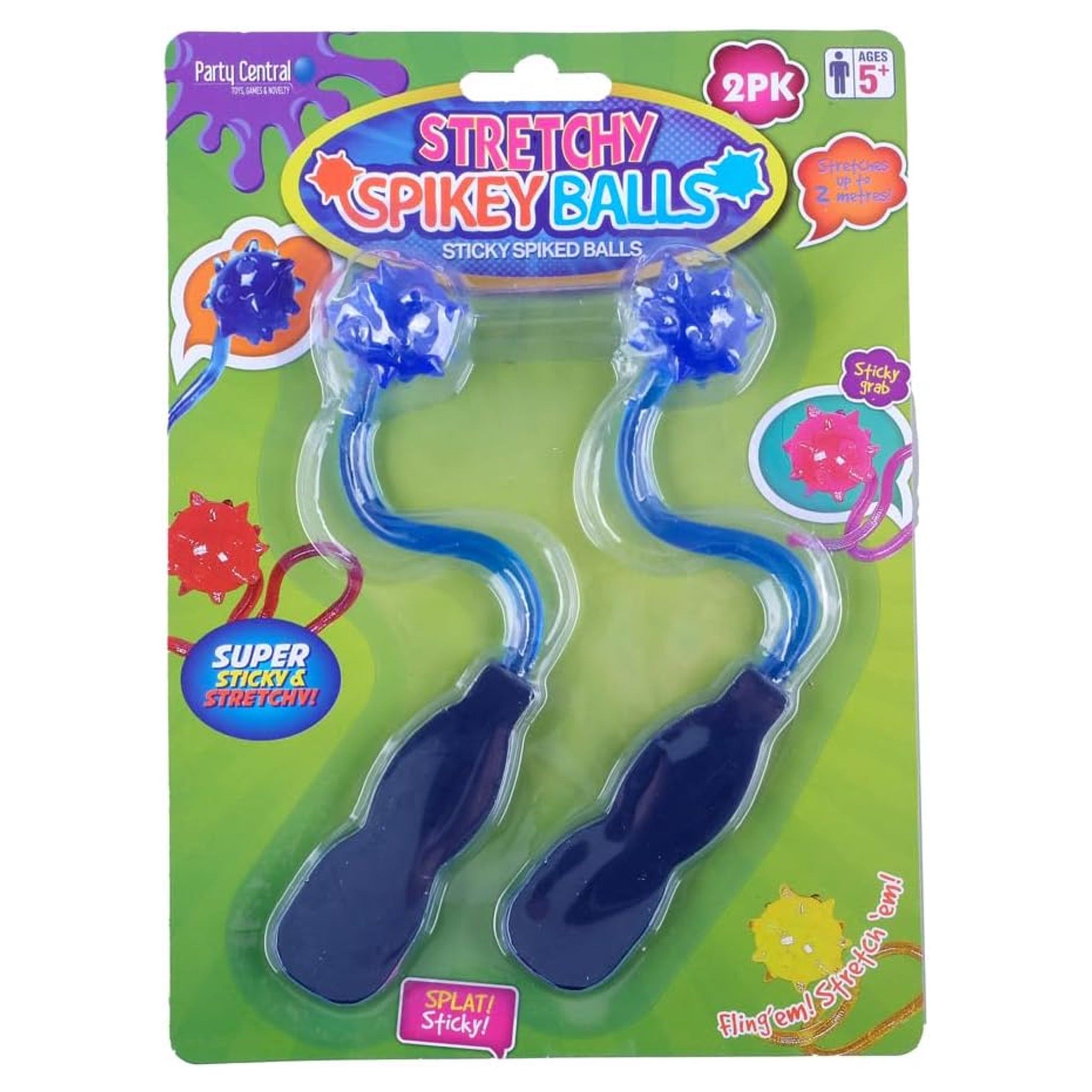 Sticky Stretchy Spikey Ball Snapper Slapper 2pk
