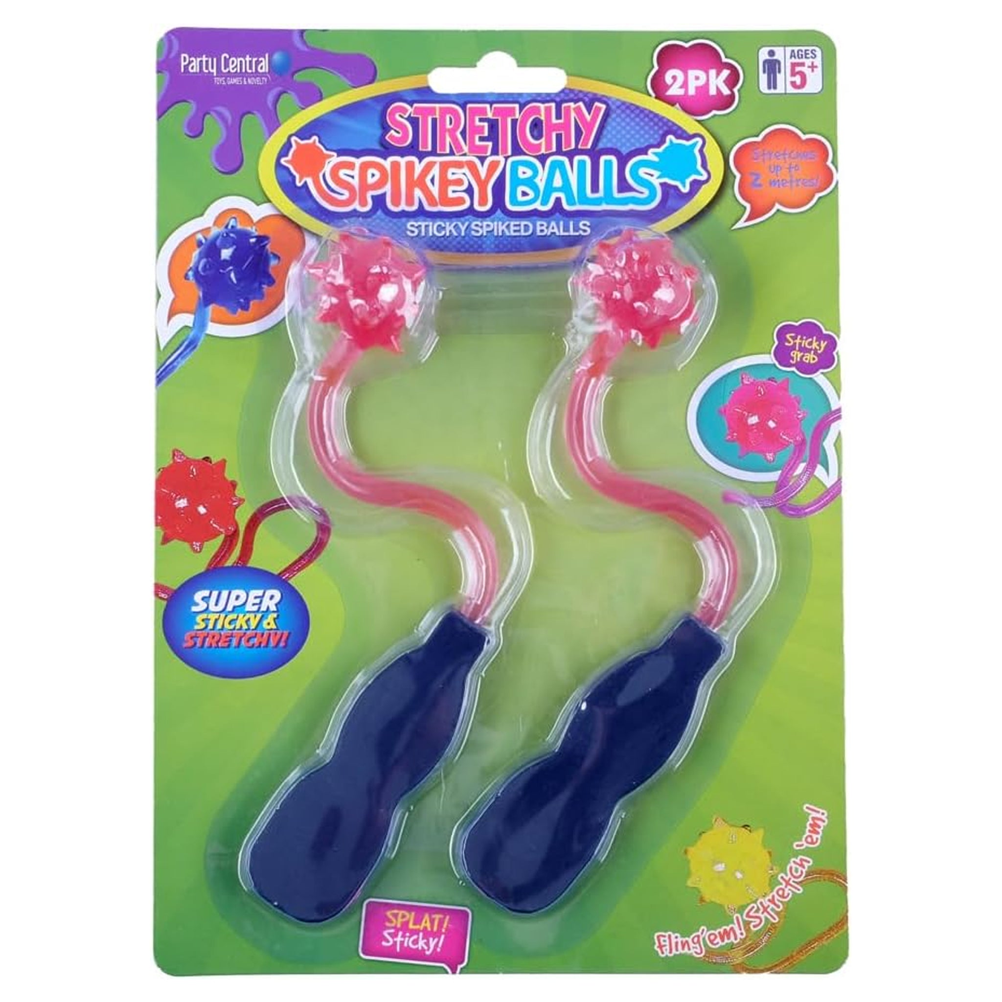 Sticky Stretchy Spikey Ball Snapper Slapper 2pk