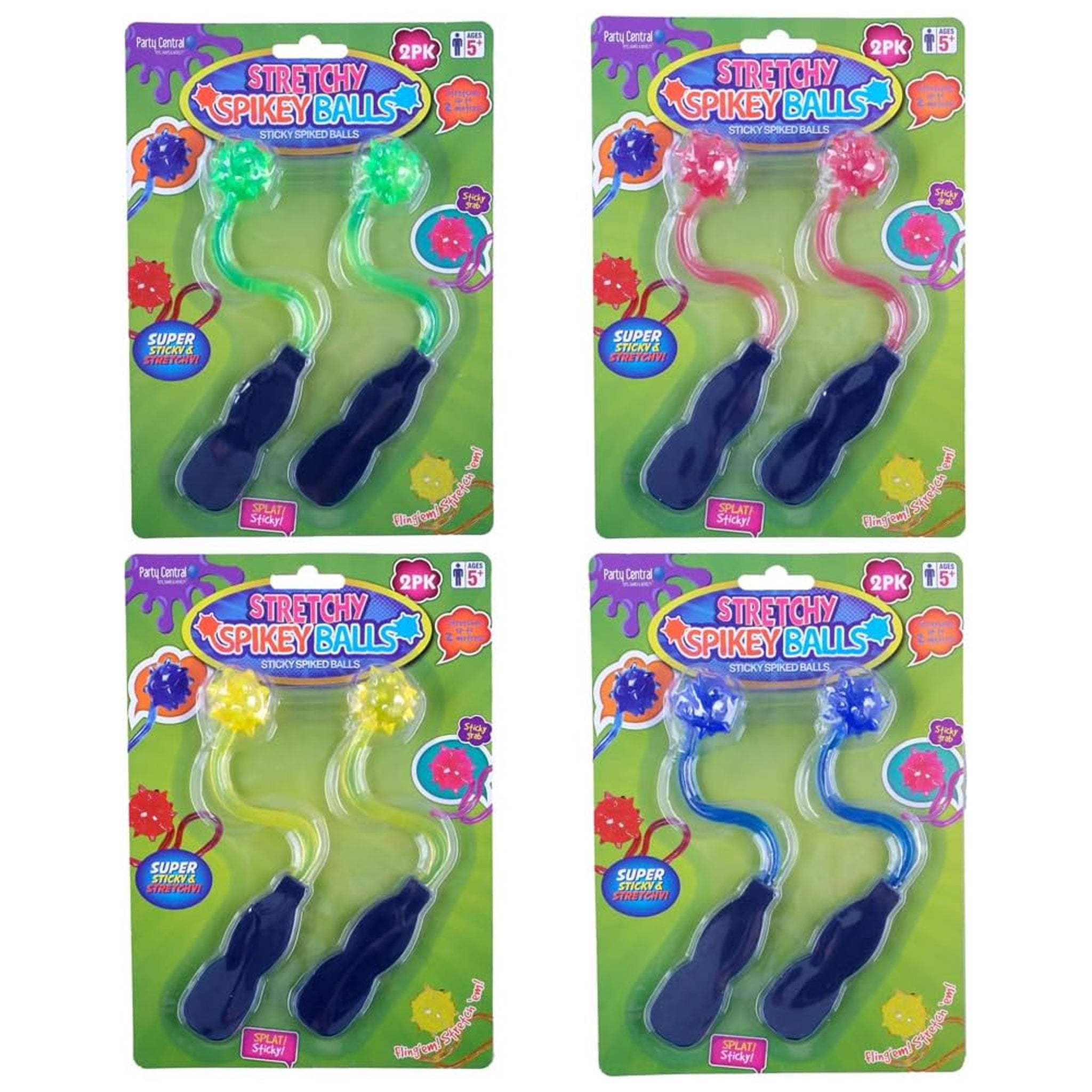 Sticky Stretchy Spikey Ball Snapper Slapper 2pk