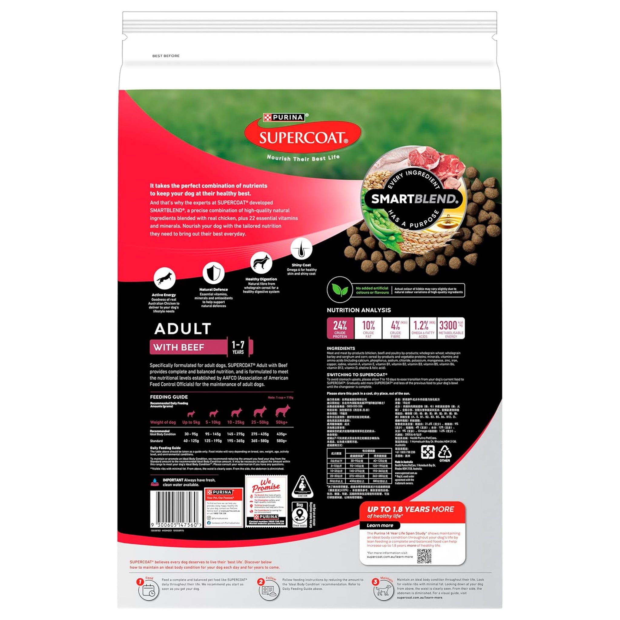 Supercoat Adult Beef Dry Dog Food