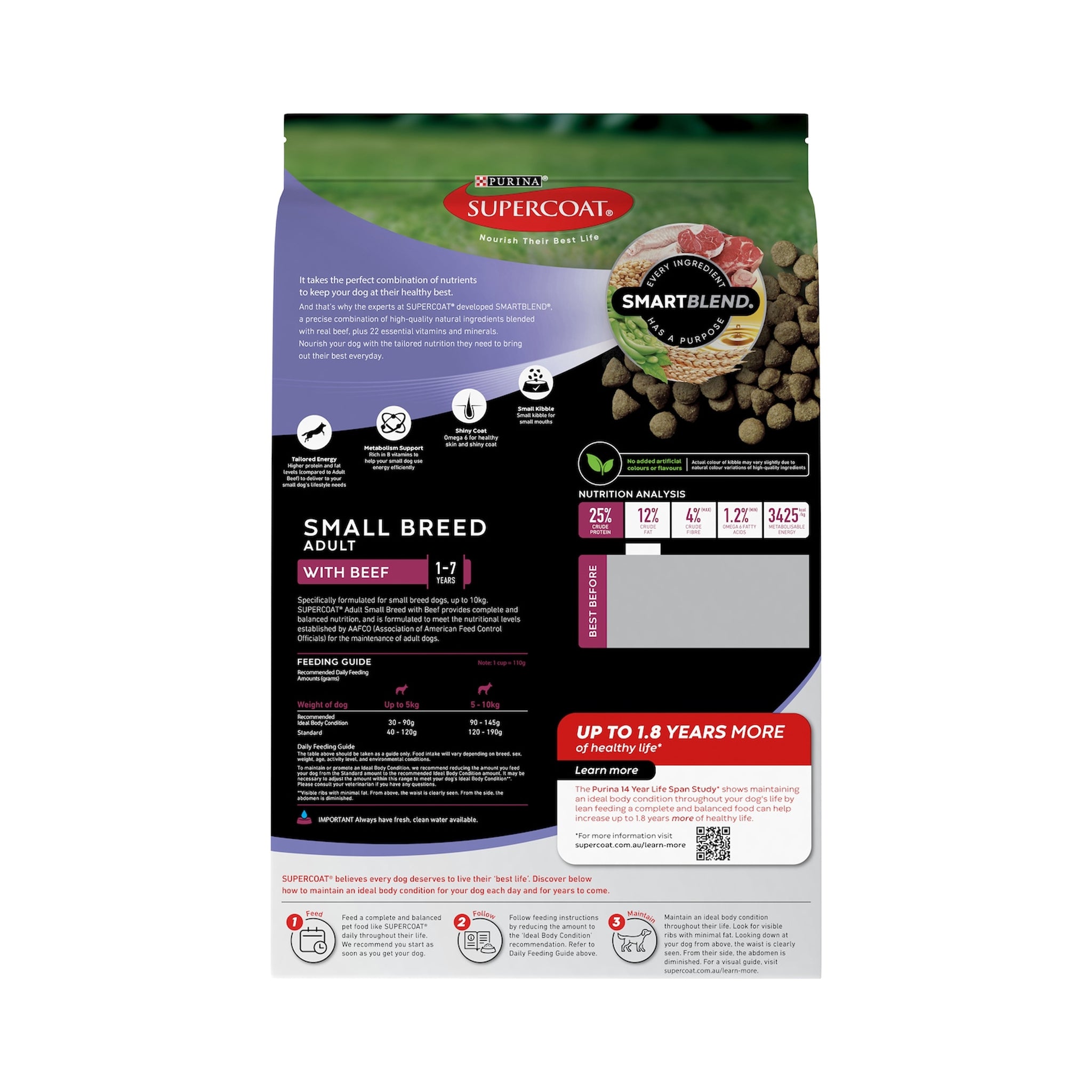 Supercoat Adult Small Breed Beef Dry Dog Food