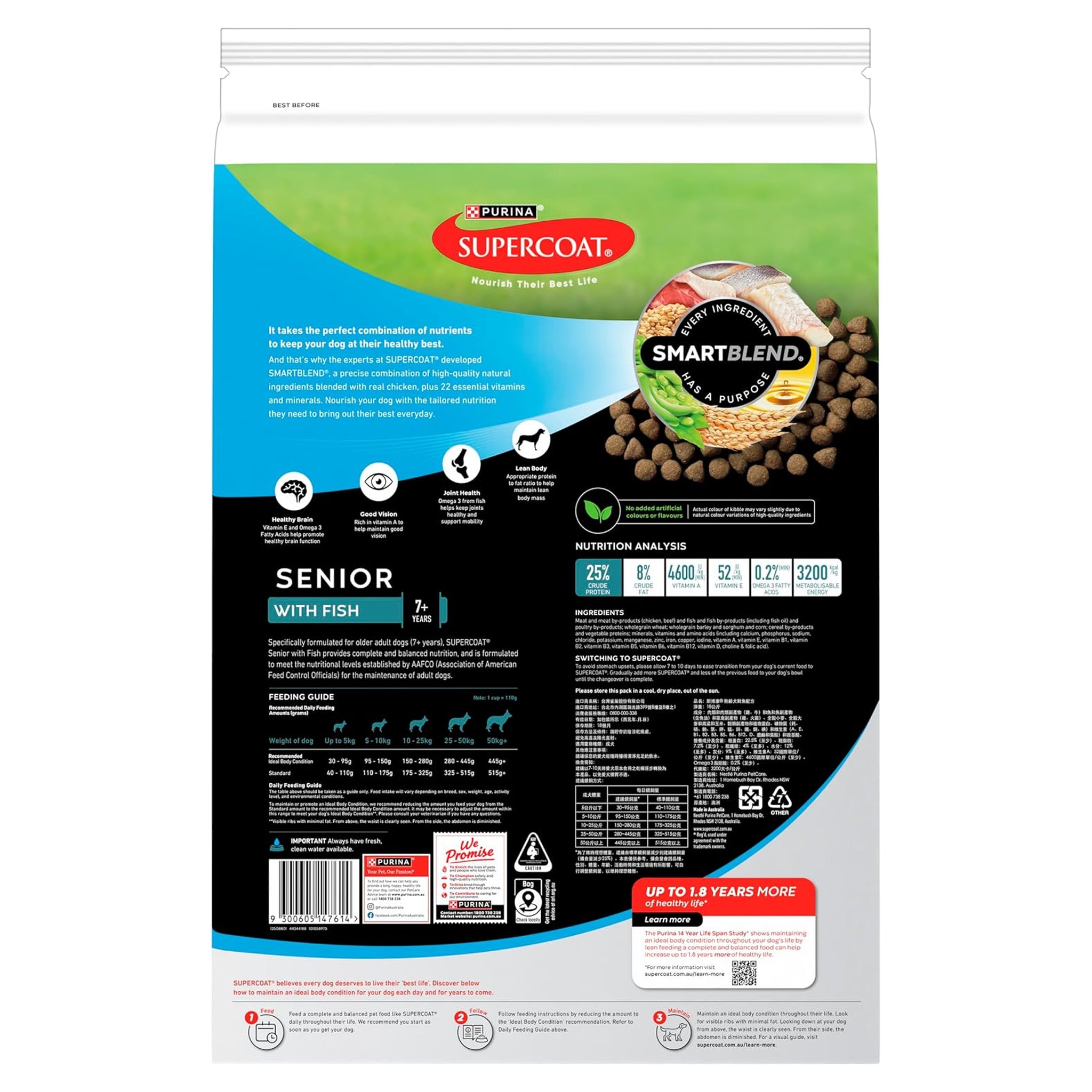 Supercoat Senior Fish Dry Dog Food