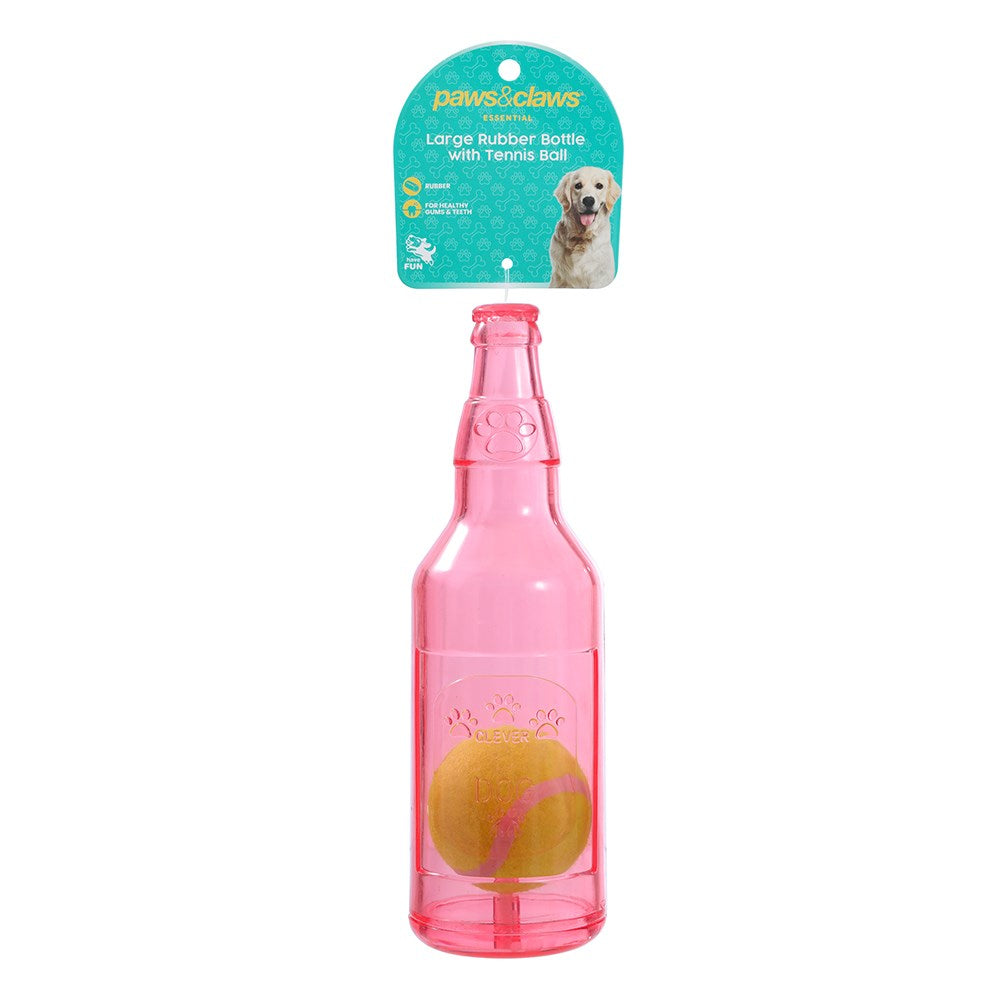 TPR Bottle & Tennis Ball Dog Toy – Large 25cm (Assorted)