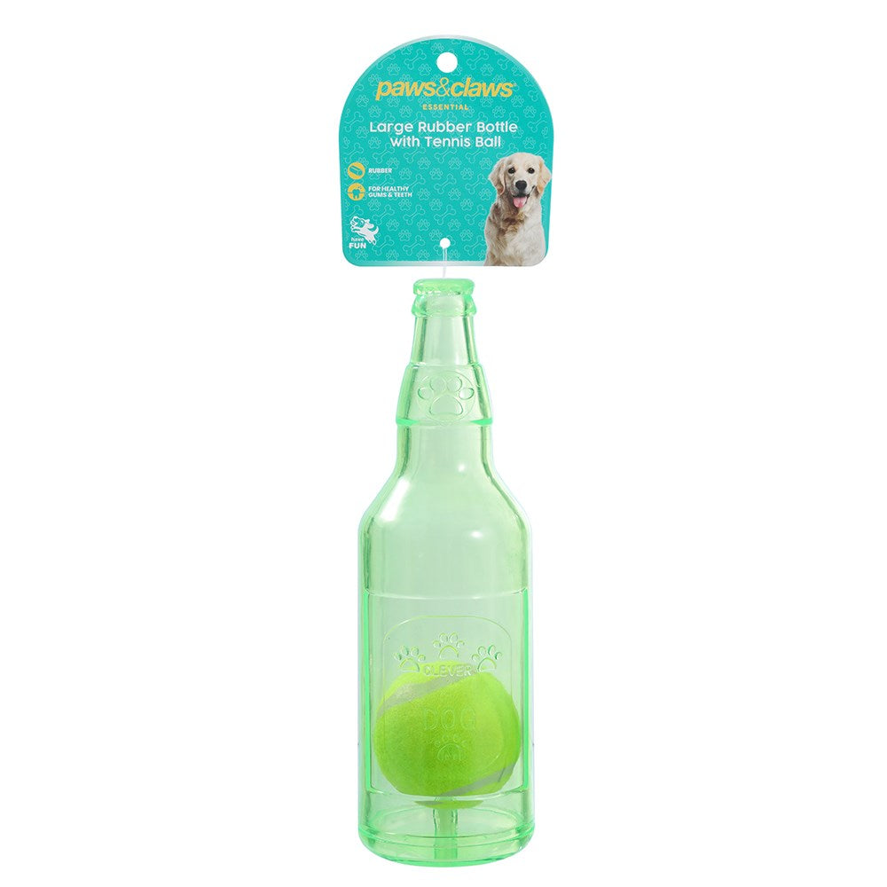 TPR Bottle & Tennis Ball Dog Toy – Large 25cm (Assorted)