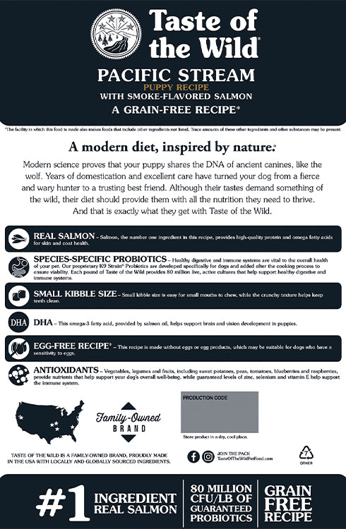 Taste Of The Wild Puppy Dry Dog Food Pacific Stream