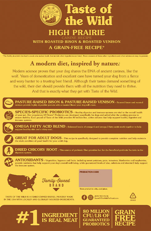Taste Of The Wild Adult Dry Dog Food High Prairie