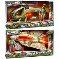 The Corps! Air Strike Jet/ Copter with Lights & Sounds assorted