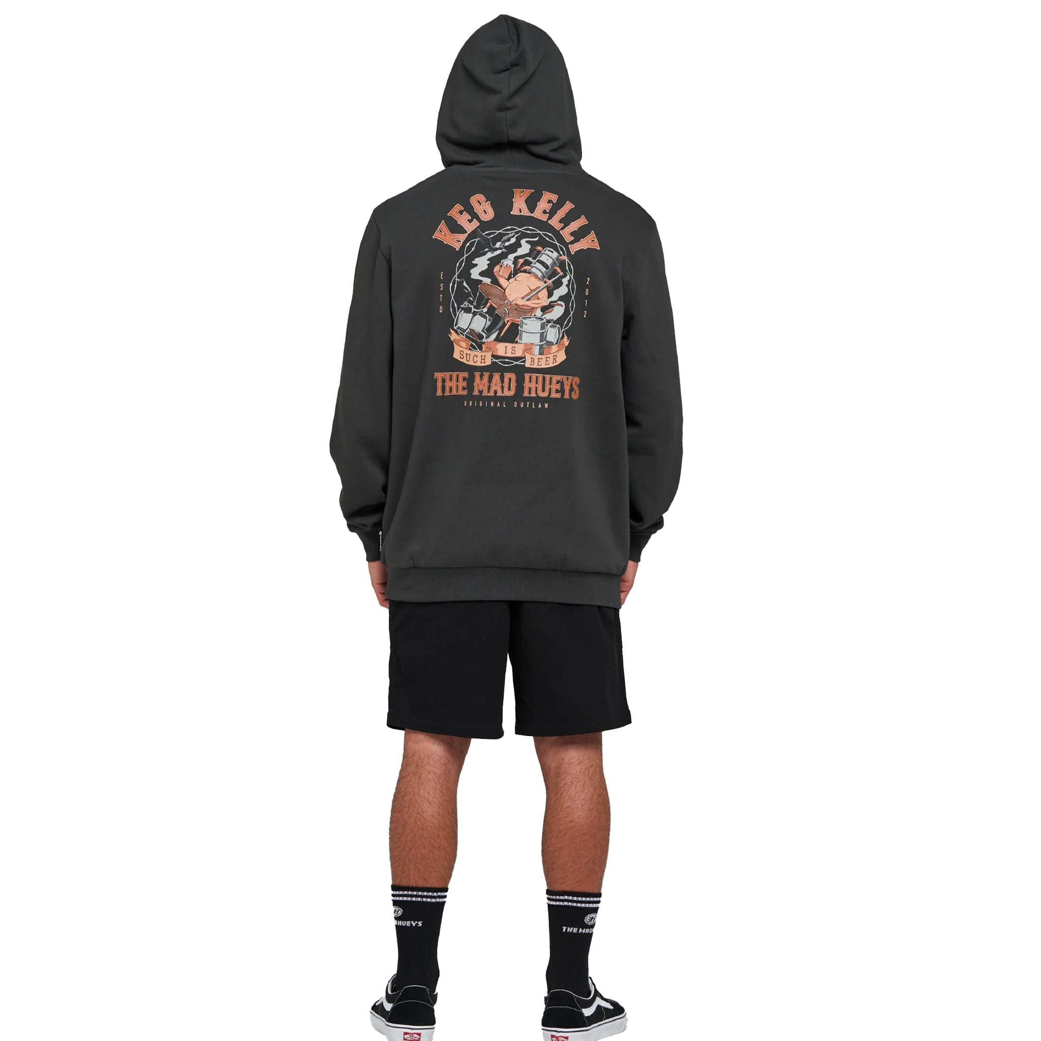 The Mad Hueys Kegs Kelly Vintage Black Hoodie