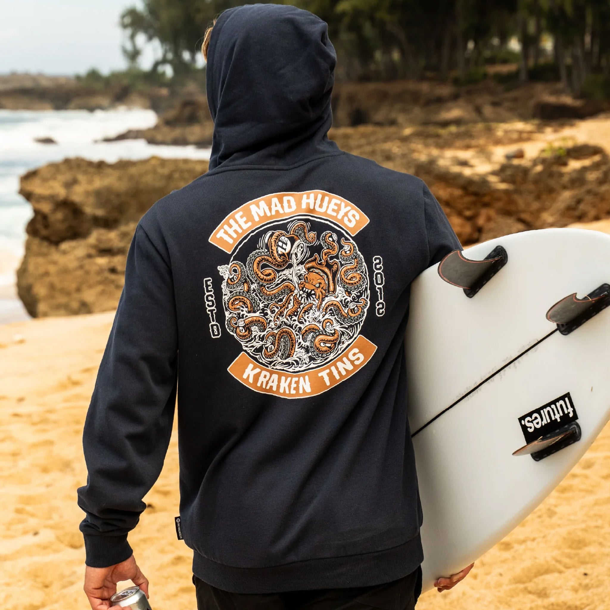 The Mad Hueys Tins Kraken Navy Hoodie