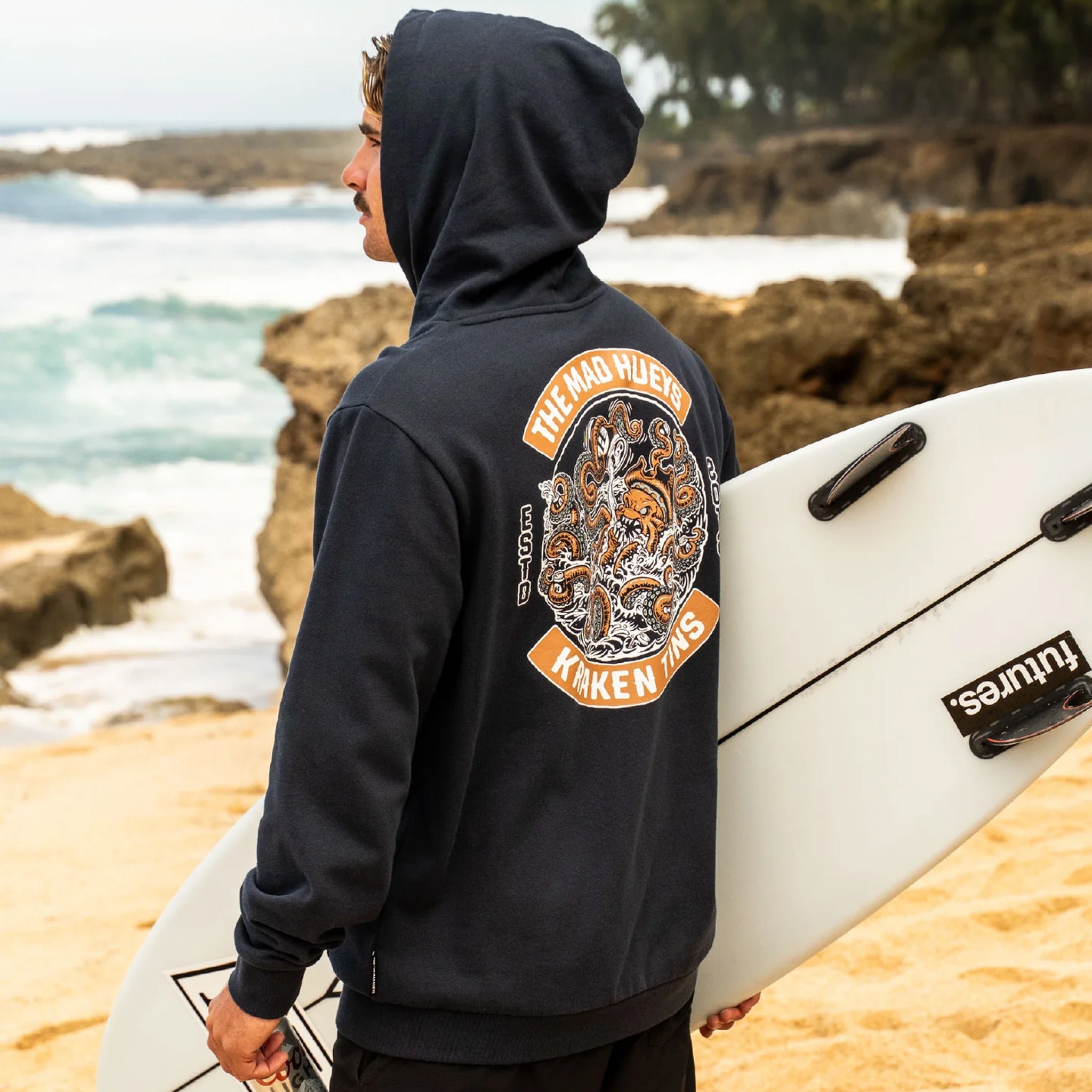 The Mad Hueys Tins Kraken Navy Hoodie