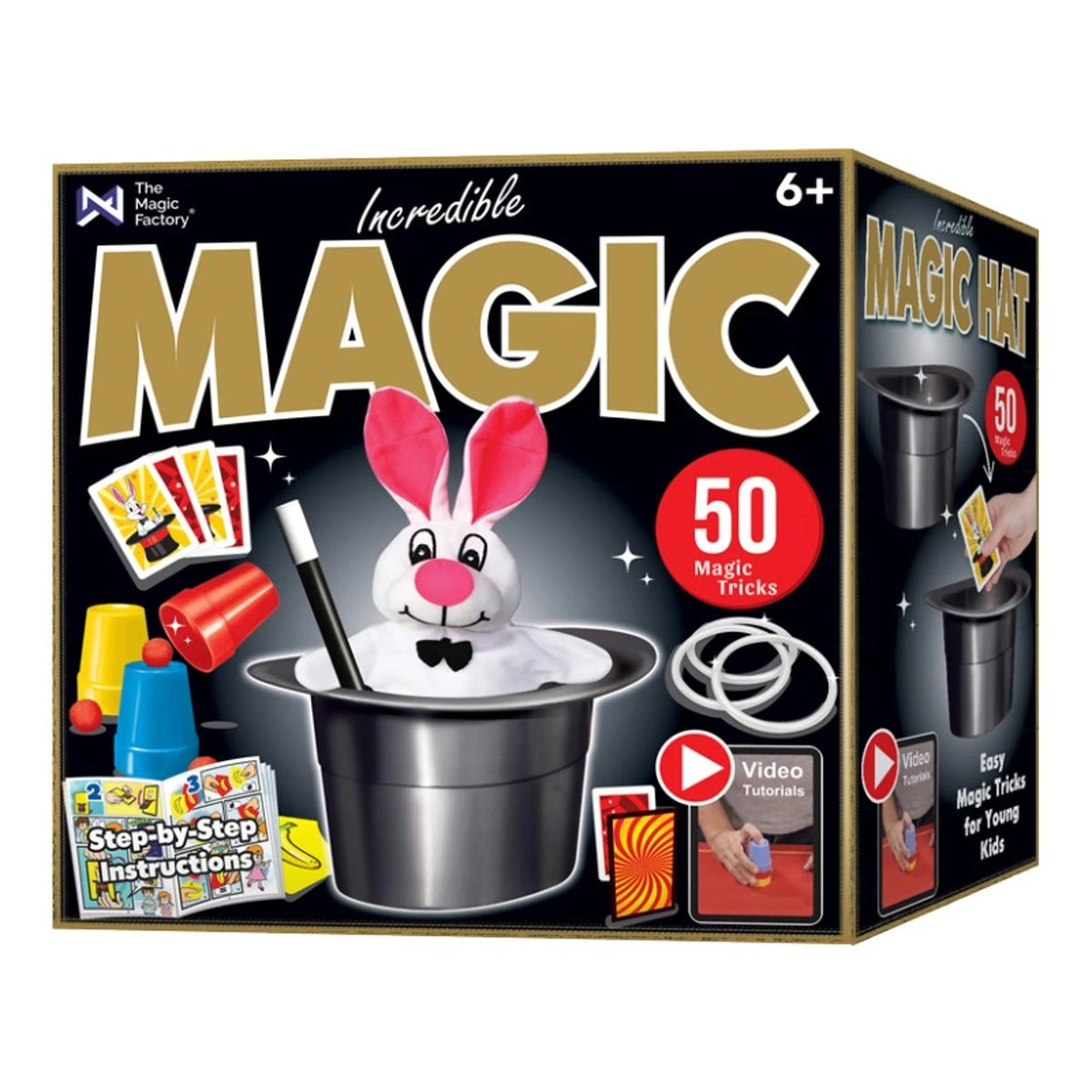 The Magic Factory Incredible Magic - Magic Hat 50 Tricks with Plush Bunny