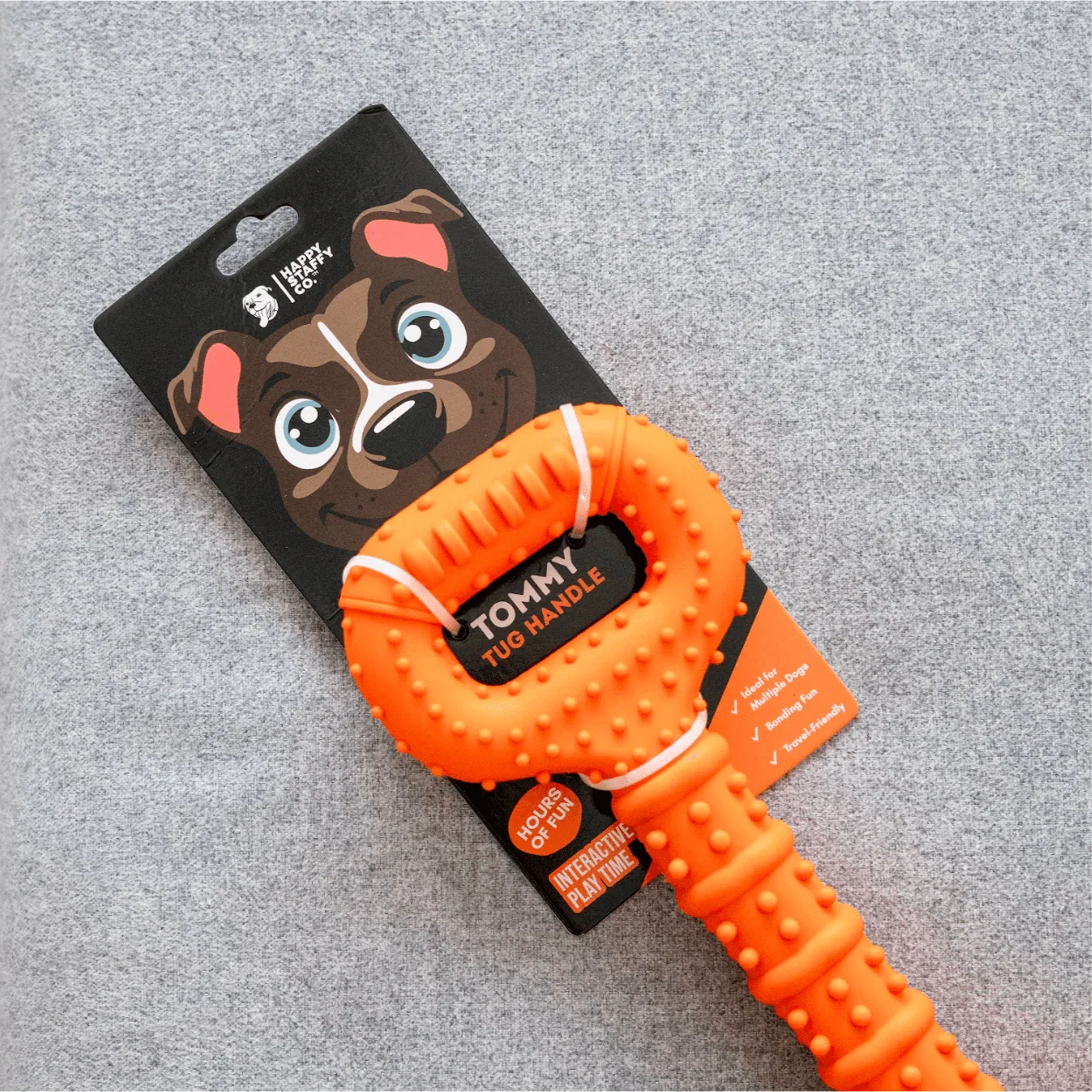 Happy Staffy Tommy Tug Handle Chew Toy