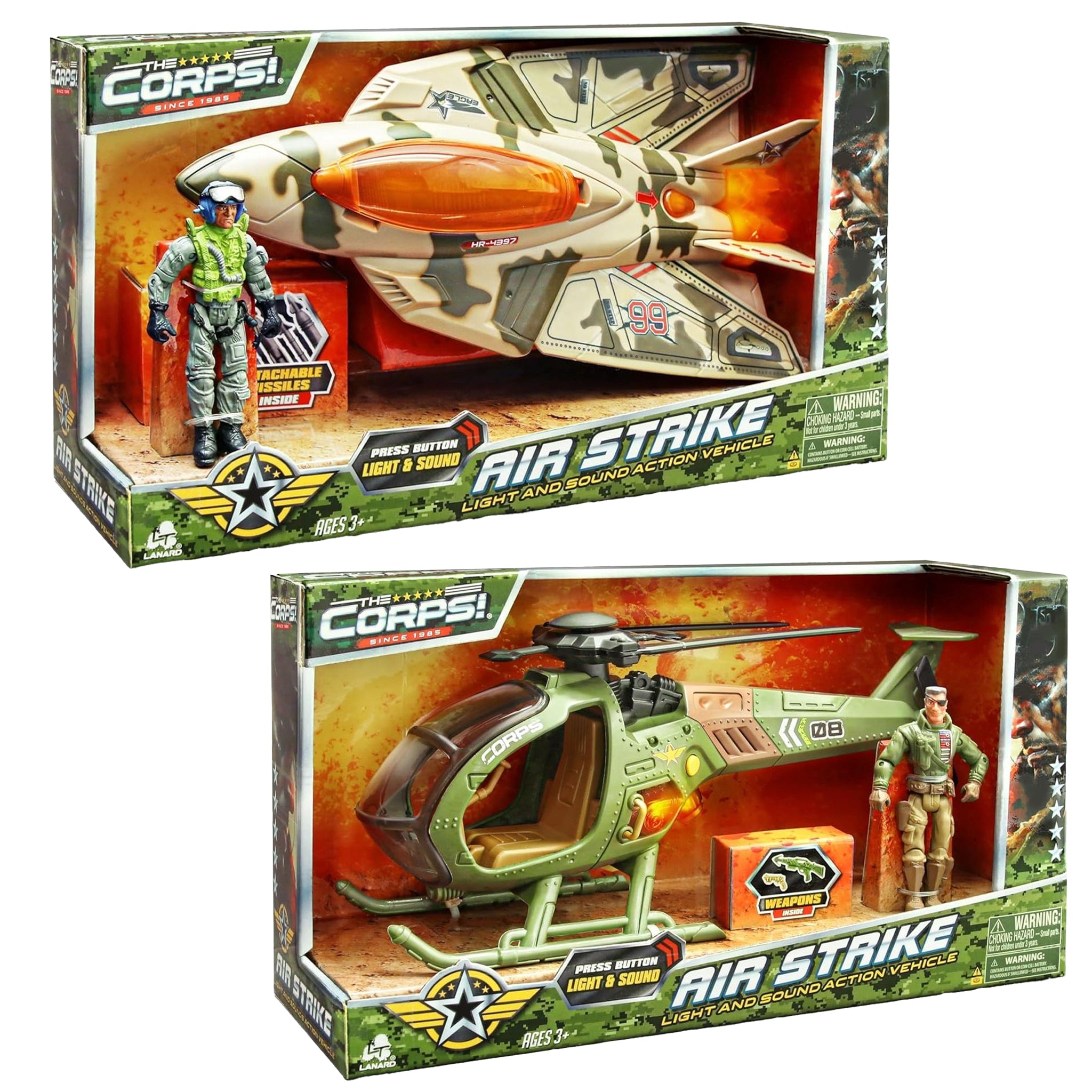 The Corps! Air Strike Jet/ Copter with Lights & Sounds - Assorted