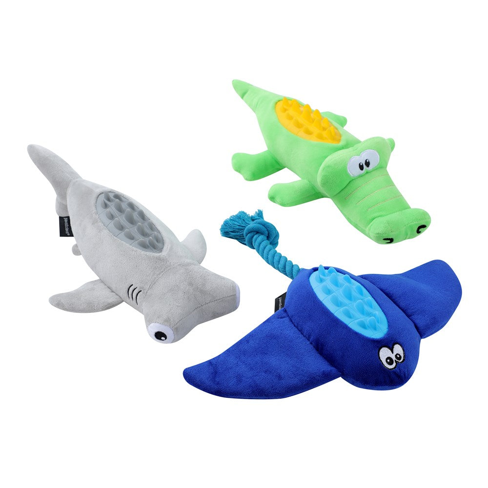 Tidal Pals Sea Plush Dog Toy with TPR – 35cm (Assorted)