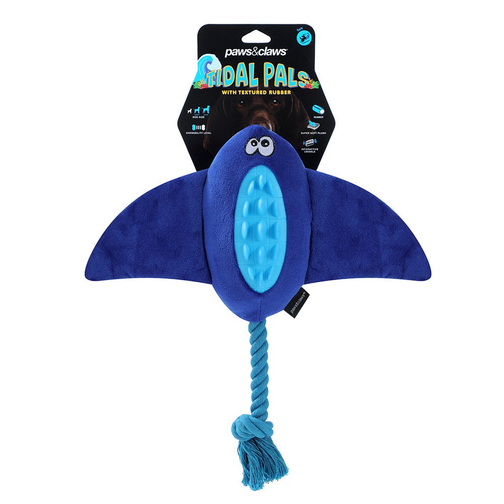 Tidal Pals Sea Plush Dog Toy with TPR – 35cm (Assorted)
