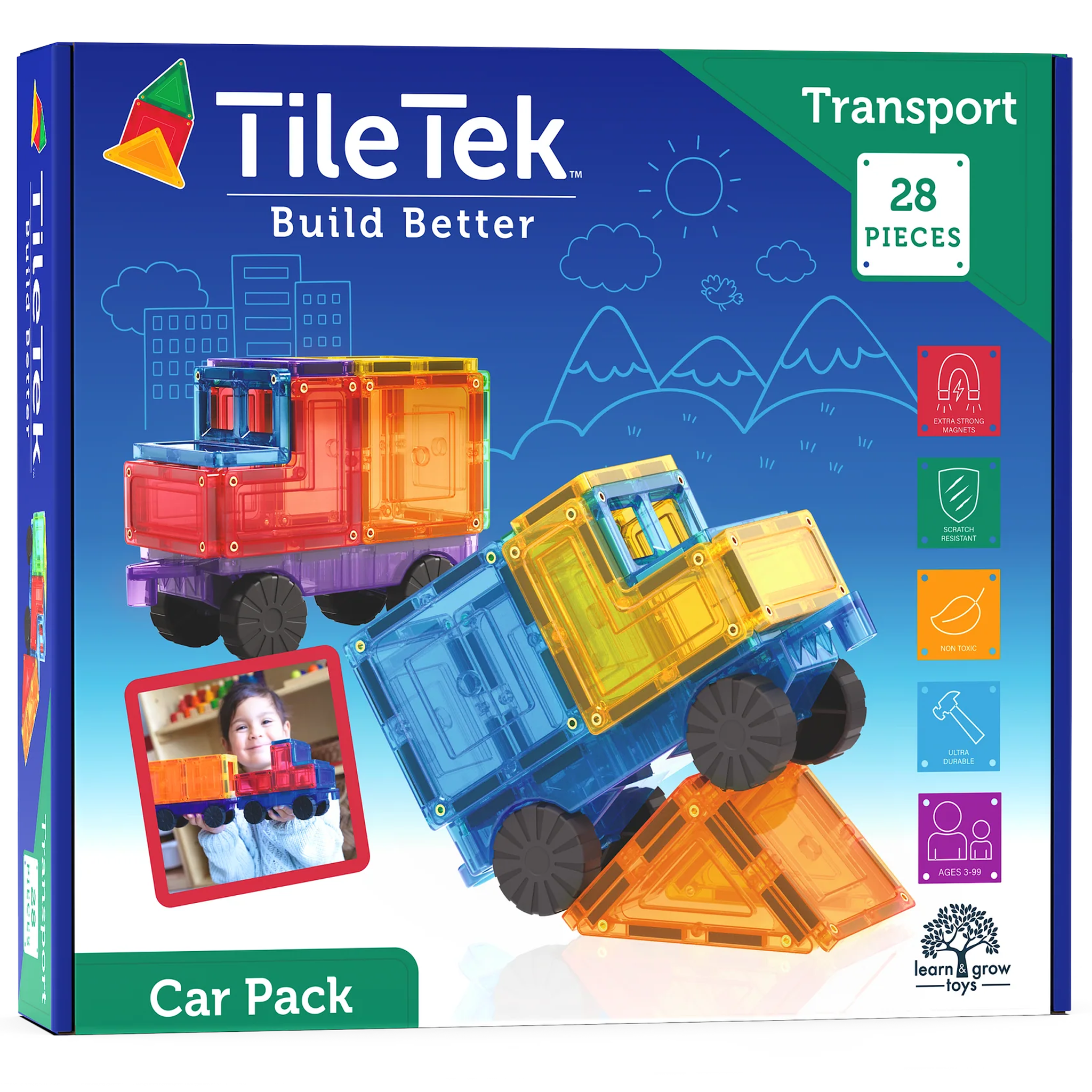 TileTek - 28 Piece Car Set
